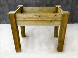 Arbor Garden Solutions Gardenglow Wooden Planter, 2-Tier Grooved Surface (L-50Cm X D-60Cm X H-100Cm) - thumbnail 3