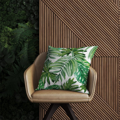 Warren Reed Designer Exotic Rainforest Leaves Outdoor Cushion 60Cm X 60Cm