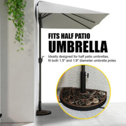 ATEK Umbrella Parasol Base Heavy Duty Half Round Resin & Concrete Outdoor Garden Patio Canopy Furniture Sun Shade Stand - thumbnail 7
