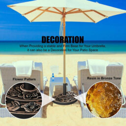ATEK Umbrella Parasol Base Heavy Duty Half Round Resin & Concrete Outdoor Garden Patio Canopy Furniture Sun Shade Stand - thumbnail 4