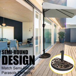 ATEK Umbrella Parasol Base Heavy Duty Half Round Resin & Concrete Outdoor Garden Patio Canopy Furniture Sun Shade Stand - thumbnail 5