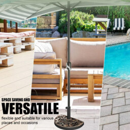 ATEK Umbrella Parasol Base Heavy Duty Half Round Resin & Concrete Outdoor Garden Patio Canopy Furniture Sun Shade Stand - thumbnail 9