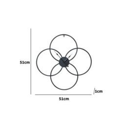 Melody Maison Black Round Clover Wall Clock - 51Cm X 51Cm - thumbnail 8