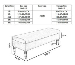 Safar Plain 150Cm Ottoman Storage Bench - Plush Velvet Shoe Bench - Cream Upholstery Footstool With Storage - thumbnail 3