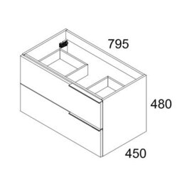 Banyetti Celtic 800mm Wall Hung Bathroom Vanity Unit With Lira Basin - Ostippo Oak - thumbnail 4