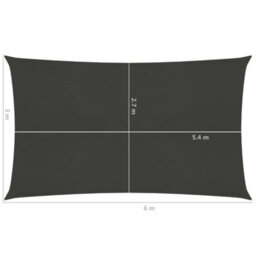 Berkfield Sunshade Sail 160 G/m2 Anthracite 3X6 M Hdpe - thumbnail 6