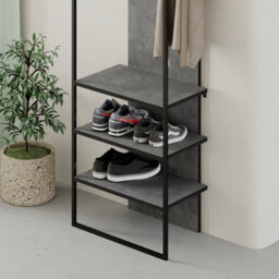 Decortie Modern Archy Hall Stand Coat Rack Hall Tree Stand With Shoe Rack For Hallway, Entrance Hall 180(H)Cm Retro Grey - thumbnail 5