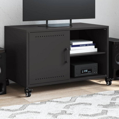 Berkfield Tv Cabinet Black 68X39X43.5 Cm Steel - image 1