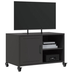 Berkfield Tv Cabinet Black 68X39X43.5 Cm Steel - thumbnail 4