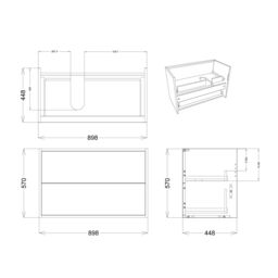 Grasmere Havana Oak Effect Wall-Mounted Vanity Unit & Basin Set (W)900mm (H)600mm - thumbnail 6