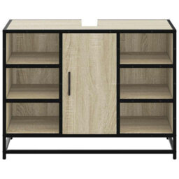 Berkfield Bathroom Sink Cabinet Sonoma Oak 80X33X60 Cm Engineered Wood - thumbnail 5