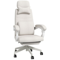 Vinsetto Home Office Chair Reclining Computer Chair W/ Lumbar Support White - thumbnail 2