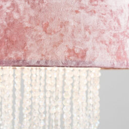 Valuelights Boland Pink Velvet & Acrylic Droplet Ceiling Lamp Shade (D)35Cm - thumbnail 6