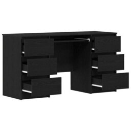 Berkfield Desks 2 Pcs Black Oak 140X50X76 Cm Engineered Wood - thumbnail 5