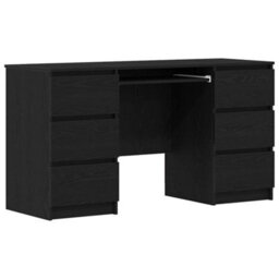 Berkfield Desks 2 Pcs Black Oak 140X50X76 Cm Engineered Wood - thumbnail 2