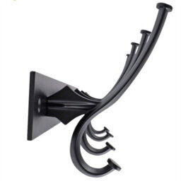 Keypak Wall Mounted Coat Rack Black - 4 Hook Modern Industrial Coat Hook - Decorative Hook Hanger Bathroom, Bedroom, Hallway - thumbnail 6