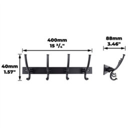 Keypak Wall Mounted Coat Rack Black - 4 Hook Modern Industrial Coat Hook - Decorative Hook Hanger Bathroom, Bedroom, Hallway - thumbnail 8