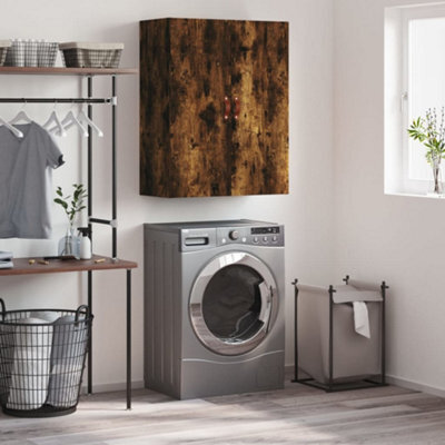 Berkfield Wall Mounted Cabinet Smoked Oak 69.5X34X90 Cm - image 1