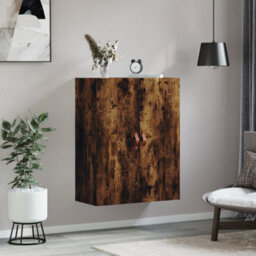 Berkfield Wall Mounted Cabinet Smoked Oak 69.5X34X90 Cm - thumbnail 3