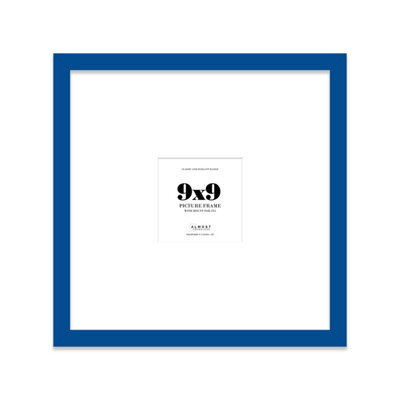 "9X9"" Blue Picture Frame - 9X9"" Square Frame With 5X5"" Mount For 9X9""/5X5"" Pictures Art Deco Style Room Decor, 1 Pack" - image 1