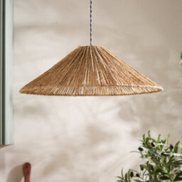 Dibor Fanned Natural Home Décor Pendant Ceiling Light Shade H20 X D48Cm - thumbnail 3