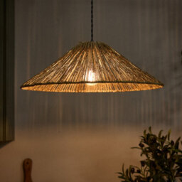 Dibor Fanned Natural Home Décor Pendant Ceiling Light Shade H20 X D48Cm - thumbnail 1