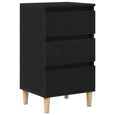 Berkfield Modern Bedside Cabinet Black Oak 40X35X70 Cm Engineered Wood - image 1