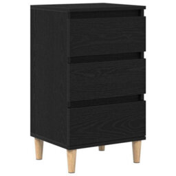Berkfield Modern Bedside Cabinet Black Oak 40X35X70 Cm Engineered Wood - thumbnail 1