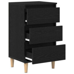 Berkfield Modern Bedside Cabinet Black Oak 40X35X70 Cm Engineered Wood - thumbnail 5