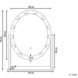 Beliani Dressing Table Mirror Led Rostrenen White - thumbnail 3