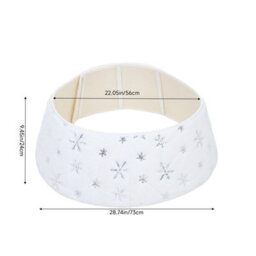 Living And Home Adjustable White Polyester Christmas Tree Collar Silver Snowflake Conical Xmas Base Decoration - thumbnail 9