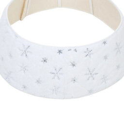 Living And Home Adjustable White Polyester Christmas Tree Collar Silver Snowflake Conical Xmas Base Decoration - thumbnail 7