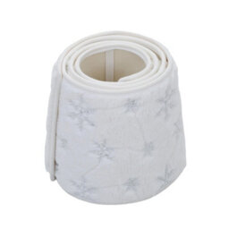 Living And Home Adjustable White Polyester Christmas Tree Collar Silver Snowflake Conical Xmas Base Decoration - thumbnail 4