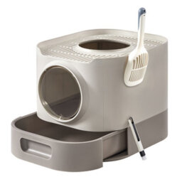 Songmics Feandrea Cat Litter Box With Lid, Xl Enclosed Litter Box With Top Entry, Slide-Out Tray, Scoop, Brush, Anti-Tracking - thumbnail 2