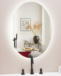 Beliani Led Bathroom Mirror Mazille 60 Cm 80 Cm Silver - thumbnail 2