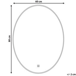 Beliani Led Bathroom Mirror Mazille 60 Cm 80 Cm Silver - thumbnail 3