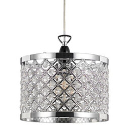Happy Homewares Modern Sparkly Ceiling Pendant Light Shade With Clear Beads - thumbnail 1