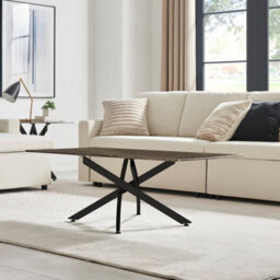 Furniturebox Uk Leonardo Coffee Table With Grey Glass Marble Effect Top And Black Legs - thumbnail 3