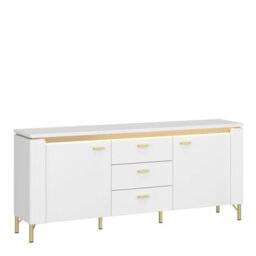 Furniture To Go Lazio Tv Cabinet 2 Door 3 Drawer In Alpine White/white Gloss - thumbnail 1
