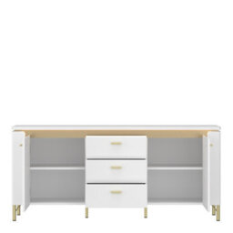 Furniture To Go Lazio Tv Cabinet 2 Door 3 Drawer In Alpine White/white Gloss - thumbnail 2