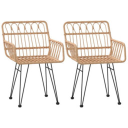 Vidaxl Garden Chairs 2 Pcs With Armrest 56X64X80 Cm Pe Rattan - thumbnail 2