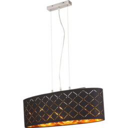 Luminosa Lighting Luminosa Clarke Bar Pendant Ceiling Light Nickel Matt 3X E27 - thumbnail 1