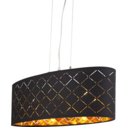 Luminosa Lighting Luminosa Clarke Bar Pendant Ceiling Light Nickel Matt 3X E27 - thumbnail 4