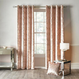 Curtina Darla Light Pink Velvet Pair Of Eyelet Curtains - thumbnail 2