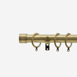 Antqiue Brass 28mm End Cap Fixed Length Metal Curtain Pole  115Cm