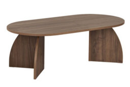 Decortie Melina Oval Coffee Table Natural Walnut Effect 120 X 60 X 40 Cm - thumbnail 2
