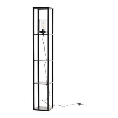 First Choice Lighting Giles - Shelved Unit Floor Lamp With Glass Shade - image 1