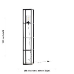 First Choice Lighting Giles - Shelved Unit Floor Lamp With Glass Shade - thumbnail 8