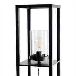 First Choice Lighting Giles - Shelved Unit Floor Lamp With Glass Shade - thumbnail 4
