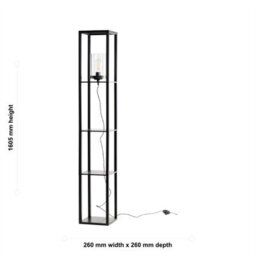 First Choice Lighting Giles - Shelved Unit Floor Lamp With Glass Shade - thumbnail 7